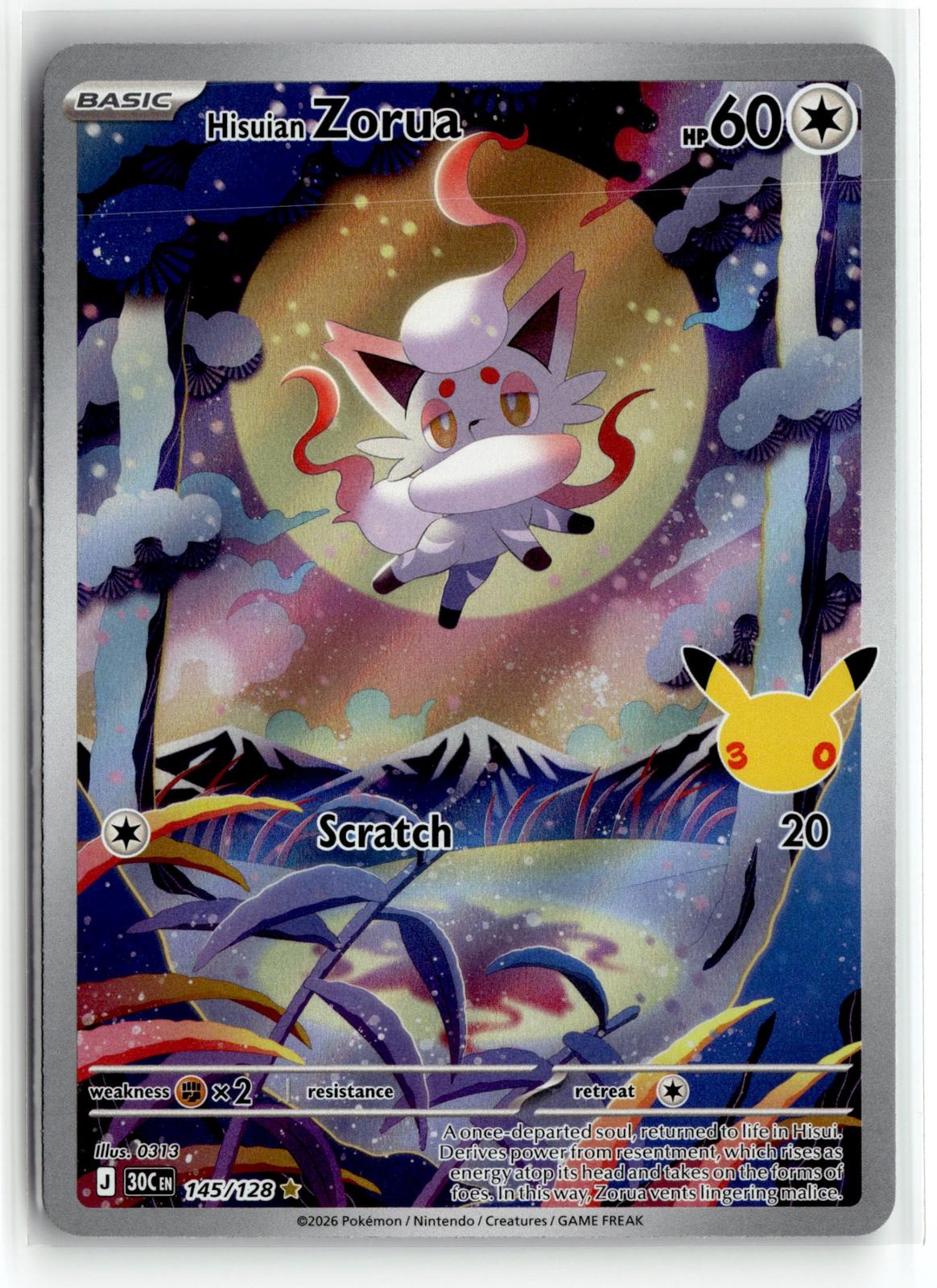 Pokemon tcg ME: 30th Celebration #145/128 Hisuian Zorua