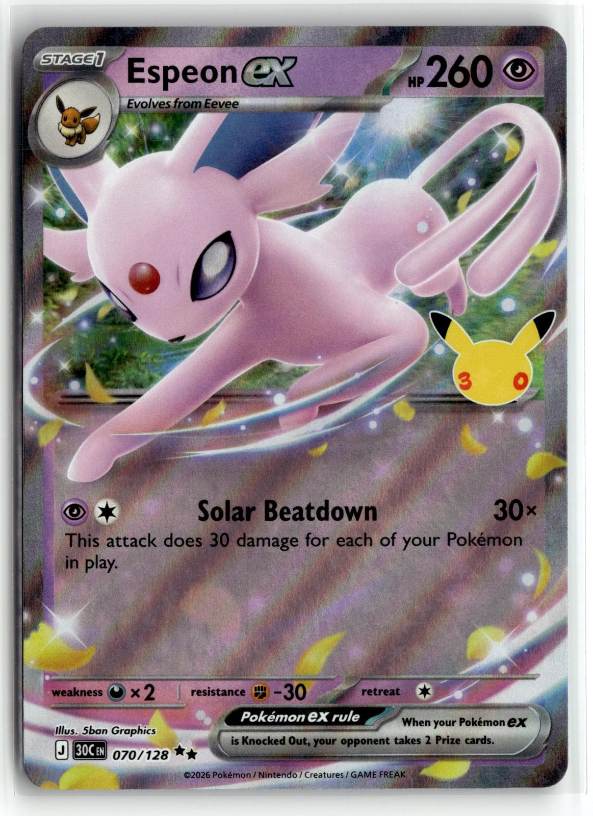 Pokemon tcg ME: 30th Celebration #070/128 Espeon ex
