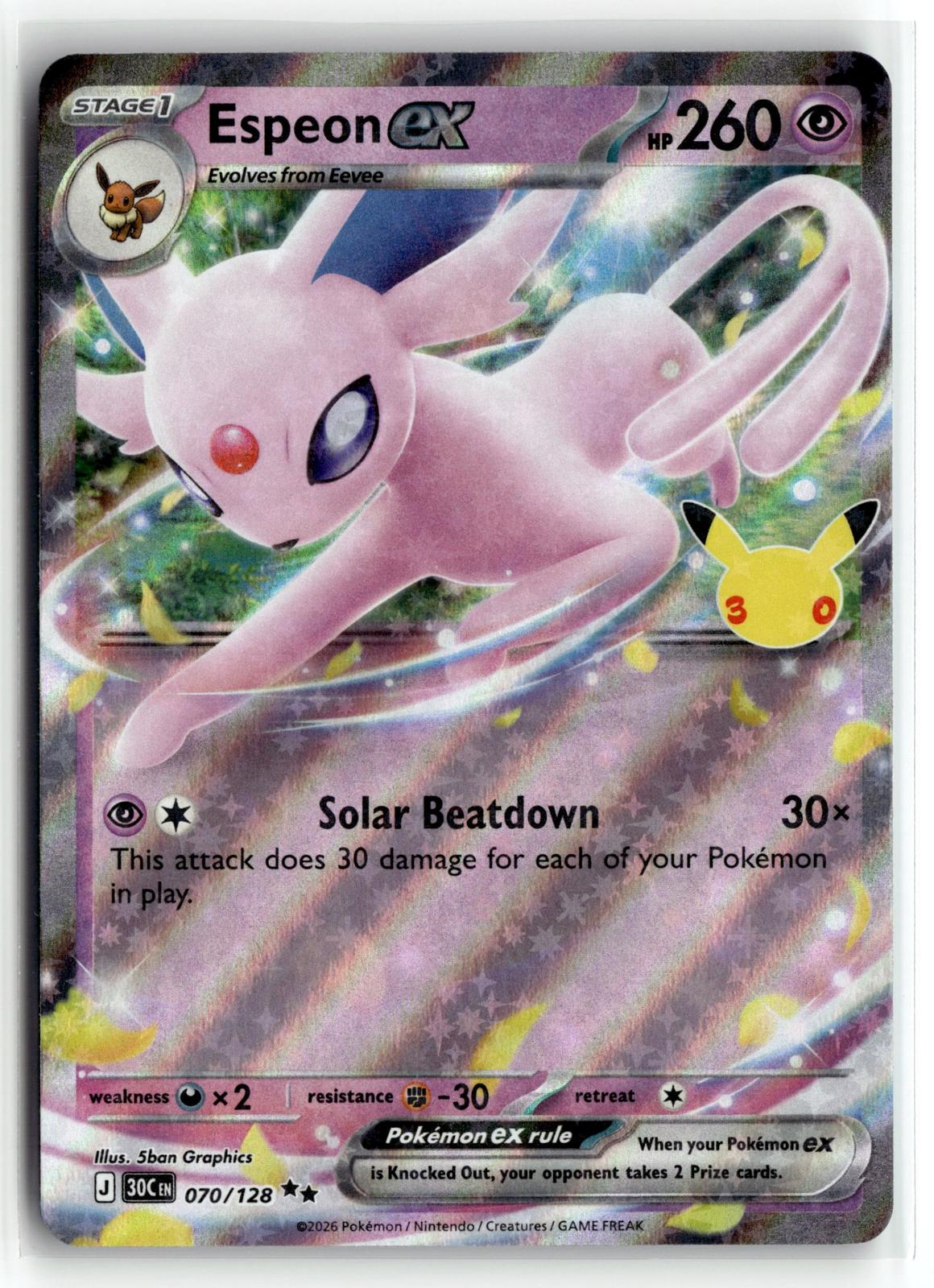 Pokemon tcg ME: 30th Celebration #070/128 Espeon ex