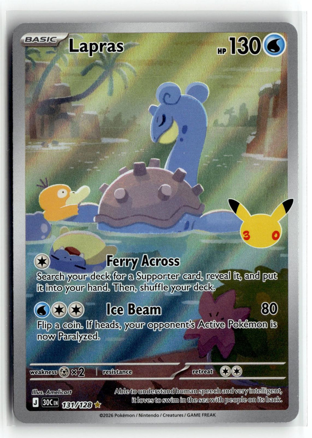 Pokemon tcg ME: 30th Celebration #131/128 Lapras