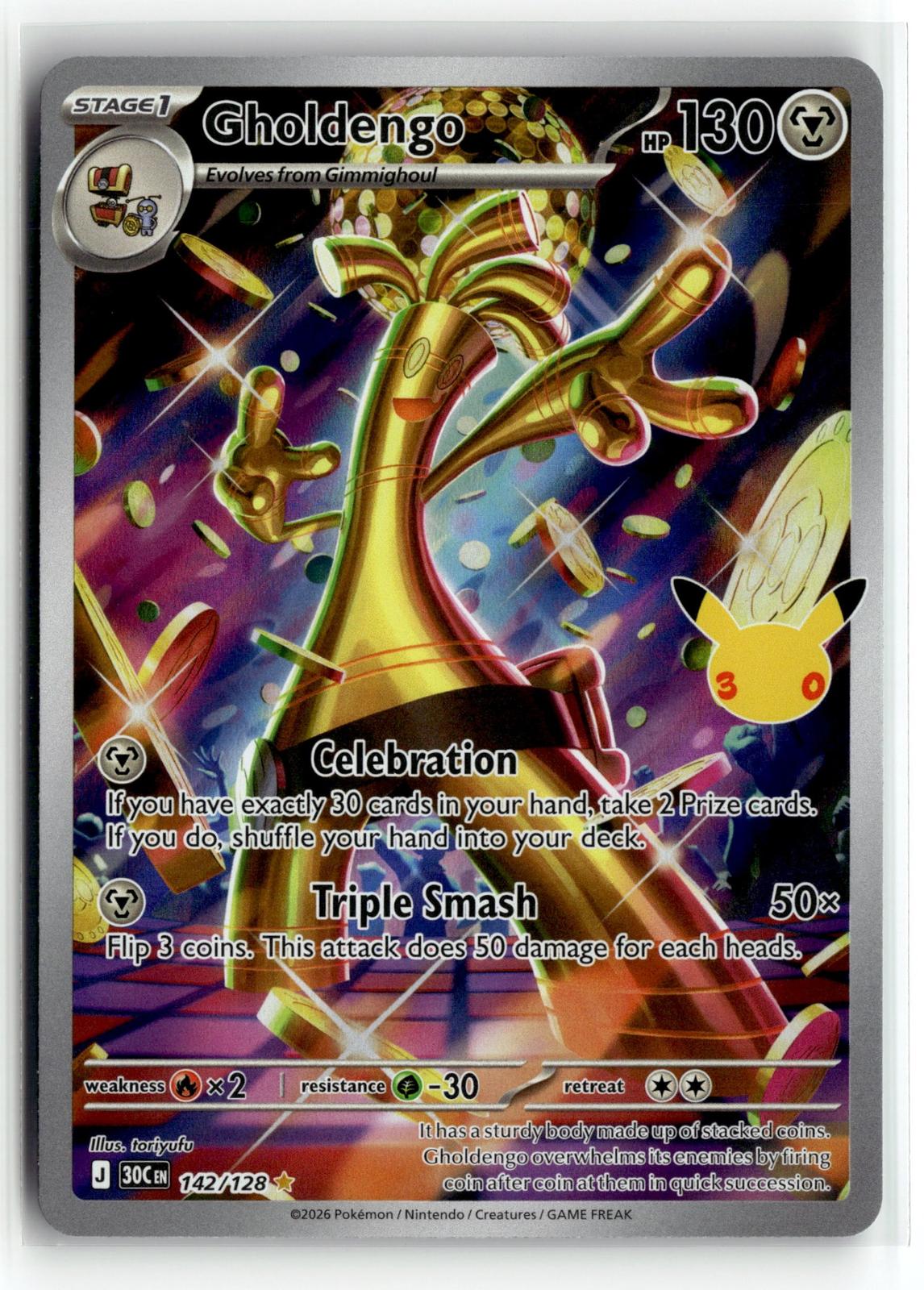 Pokemon tcg ME: 30th Celebration #142/128 Gholdengo