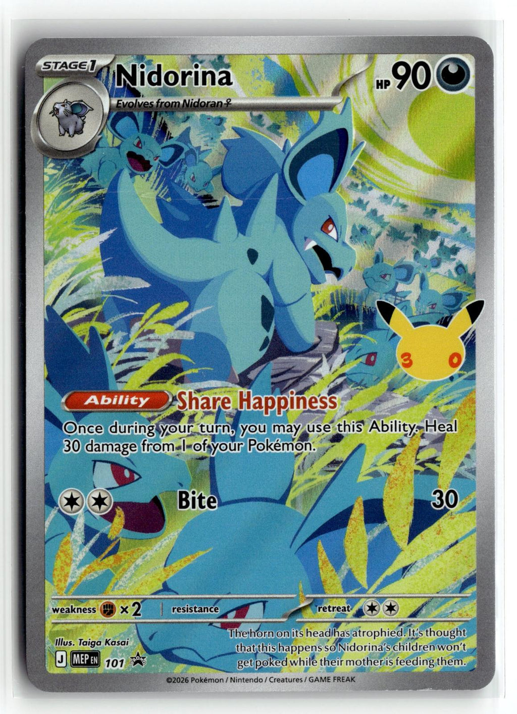 Pokemon tcg ME: 30th Celebration #101 Nidorina