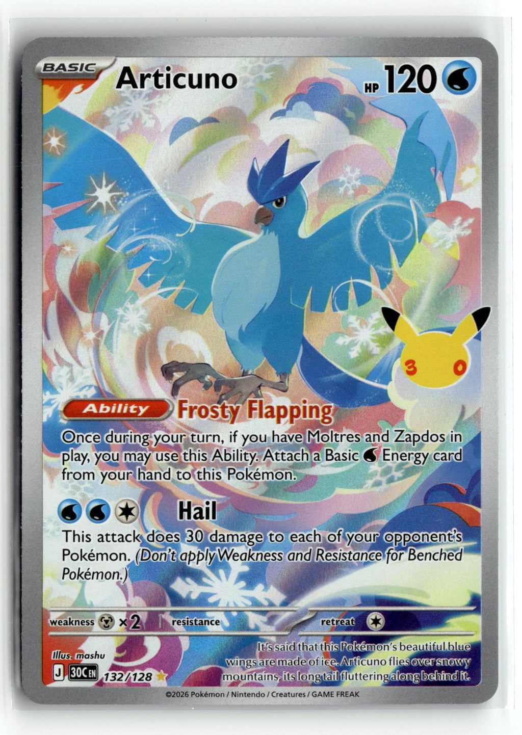 Pokemon tcg ME: 30th Celebration #132/128 Articuno