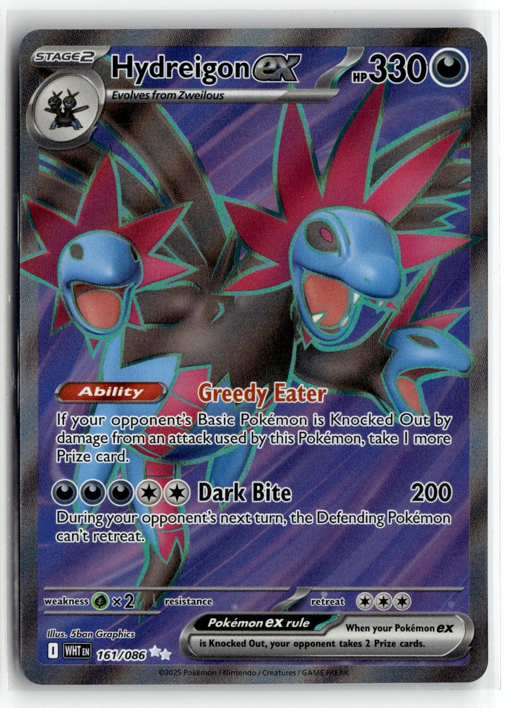 Pokemon tcg SV: White Flare #161/086 Hydreigon ex