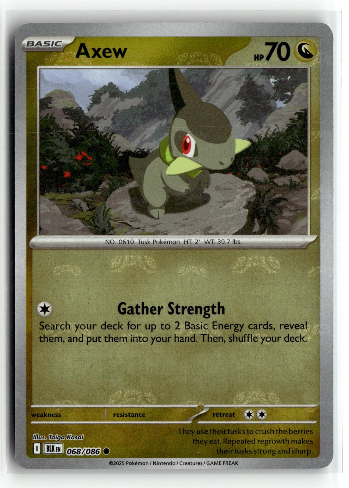 Pokemon tcg SV: Black Bolt #068/086 Axew (Master Ball Pattern)