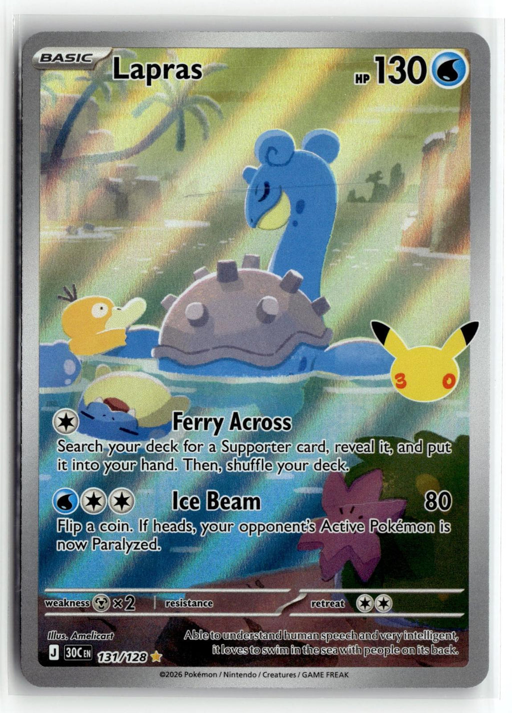 Pokemon tcg ME: 30th Celebration #131/128 Lapras