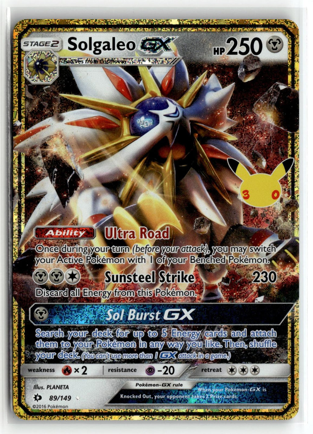 Pokemon tcg ME: 30th Celebration Classic Collection #89/149 Solgaleo GX