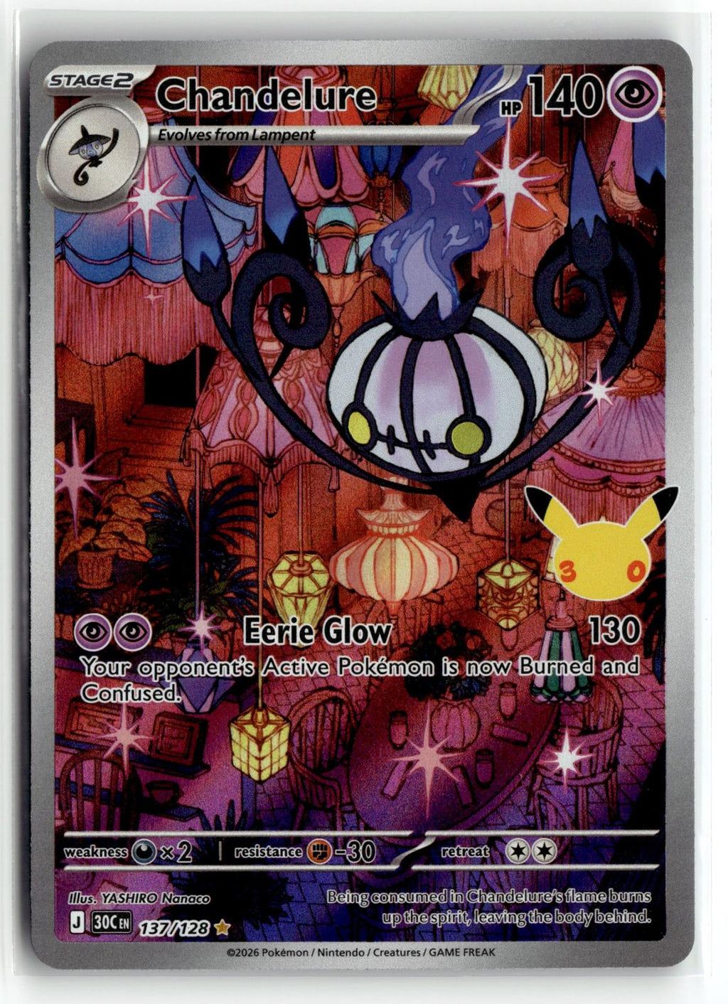 Pokemon tcg ME: 30th Celebration #137/128 Chandelure
