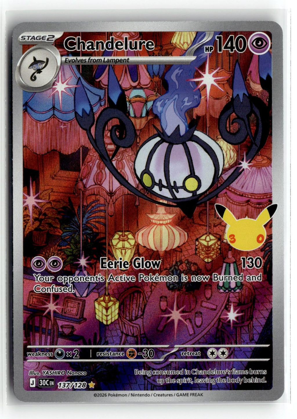 Pokemon tcg ME: 30th Celebration #137/128 Chandelure