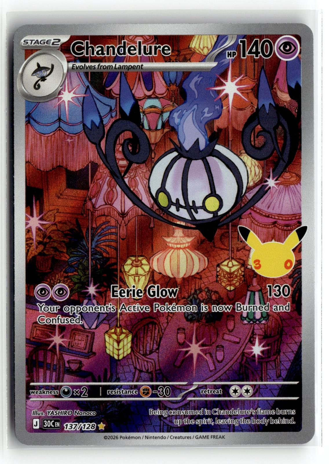 Pokemon tcg ME: 30th Celebration #137/128 Chandelure
