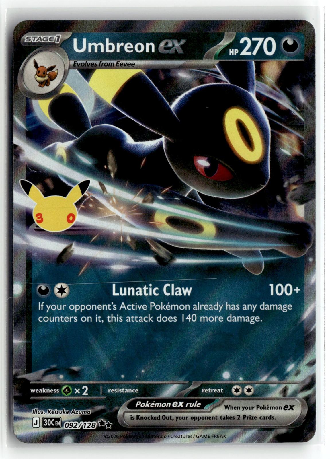 Pokemon tcg ME: 30th Celebration #092/128 Umbreon ex