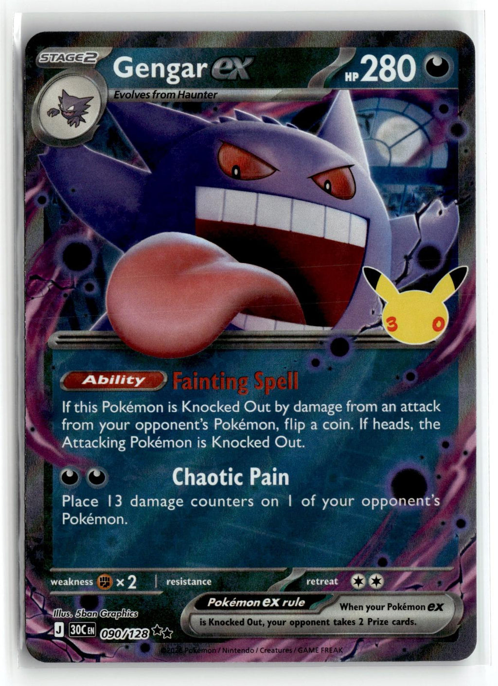 Pokemon tcg ME: 30th Celebration #090/128 Gengar ex