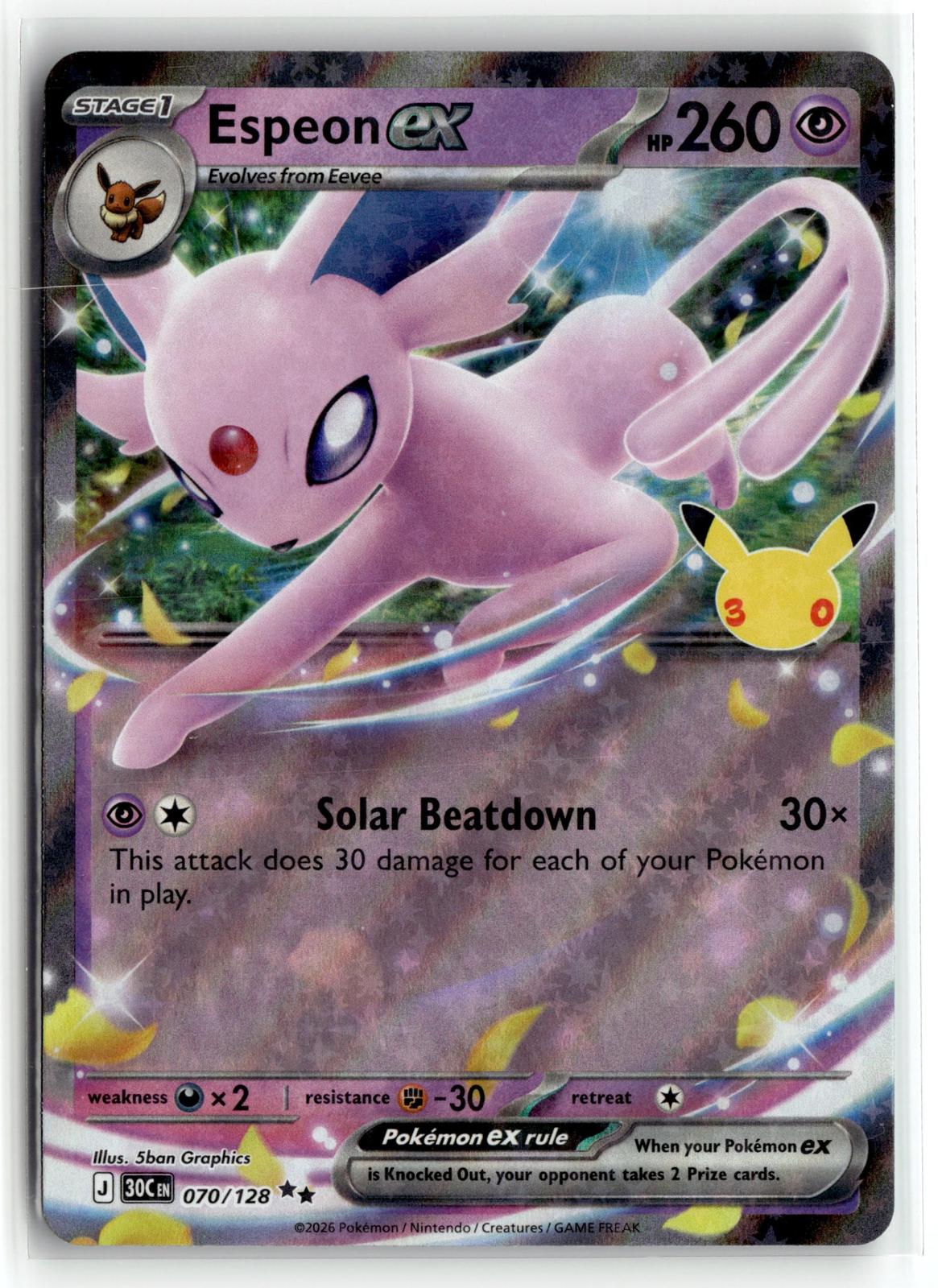 Pokemon tcg ME: 30th Celebration #070/128 Espeon ex