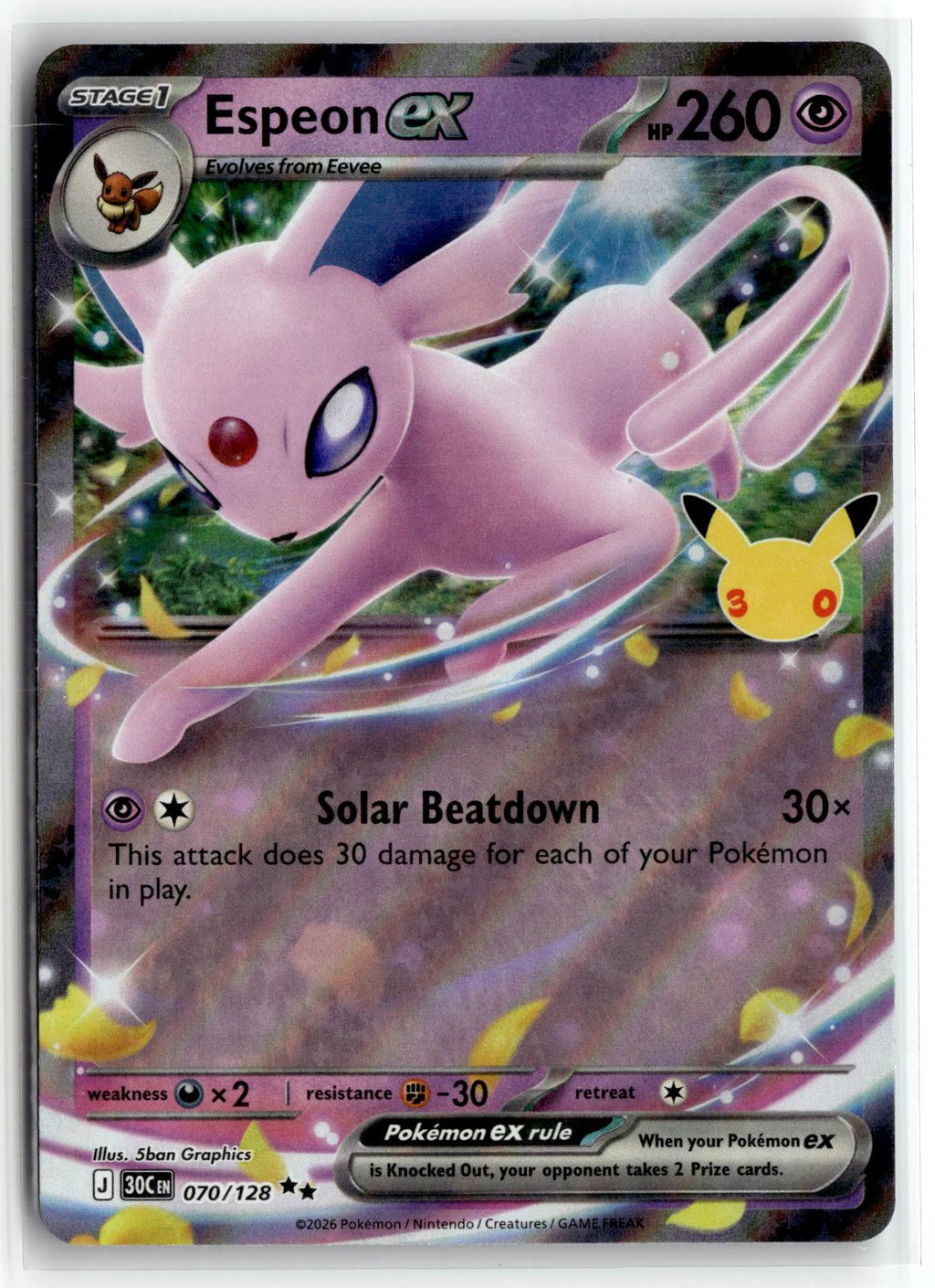 Pokemon tcg ME: 30th Celebration #070/128 Espeon ex