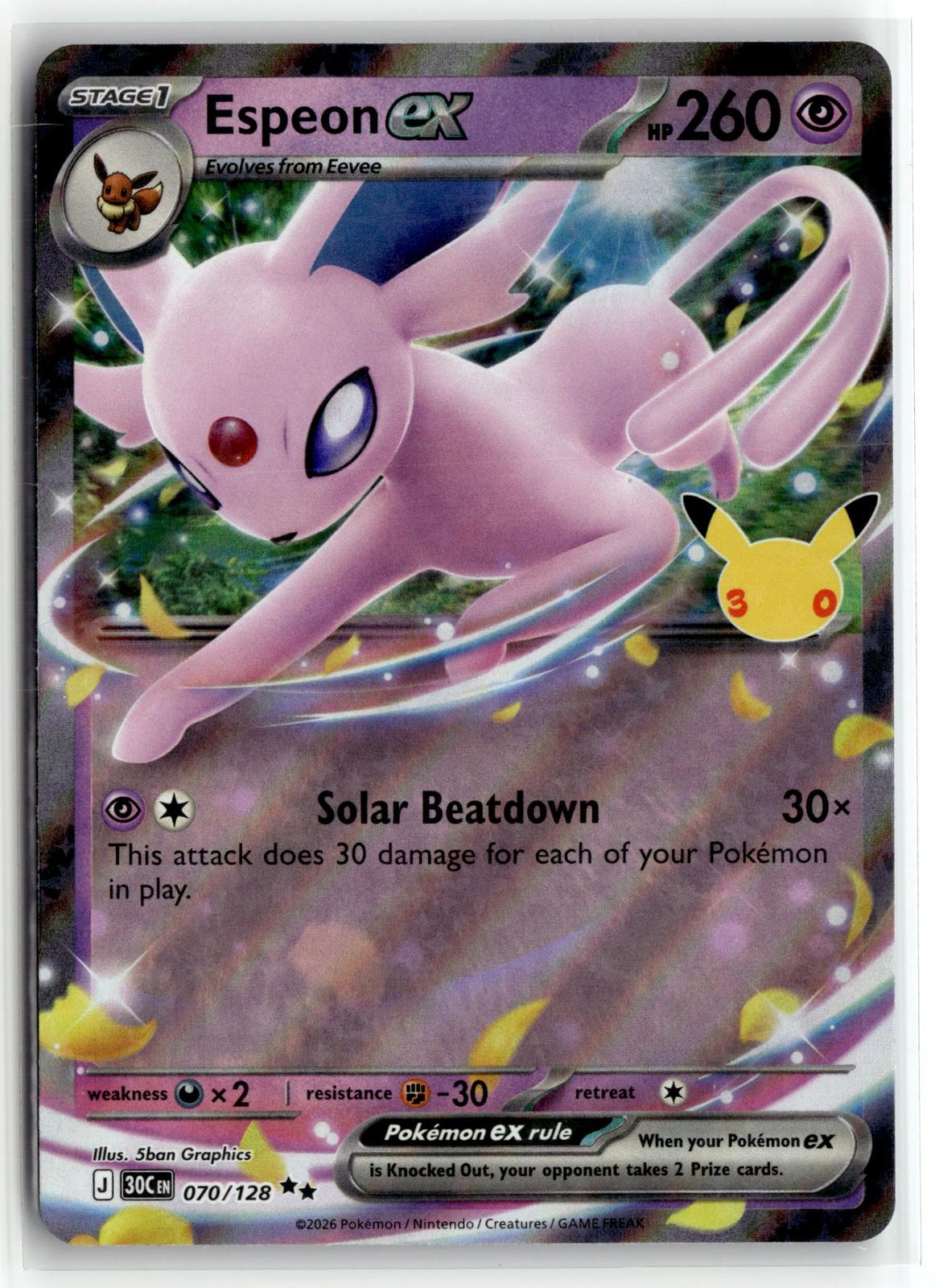 Pokemon tcg ME: 30th Celebration #070/128 Espeon ex