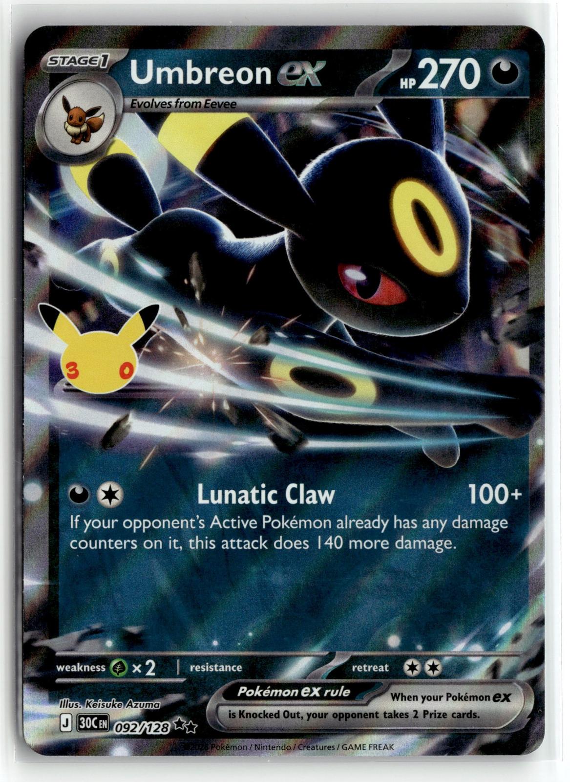 Pokemon tcg ME: 30th Celebration #092/128 Umbreon ex