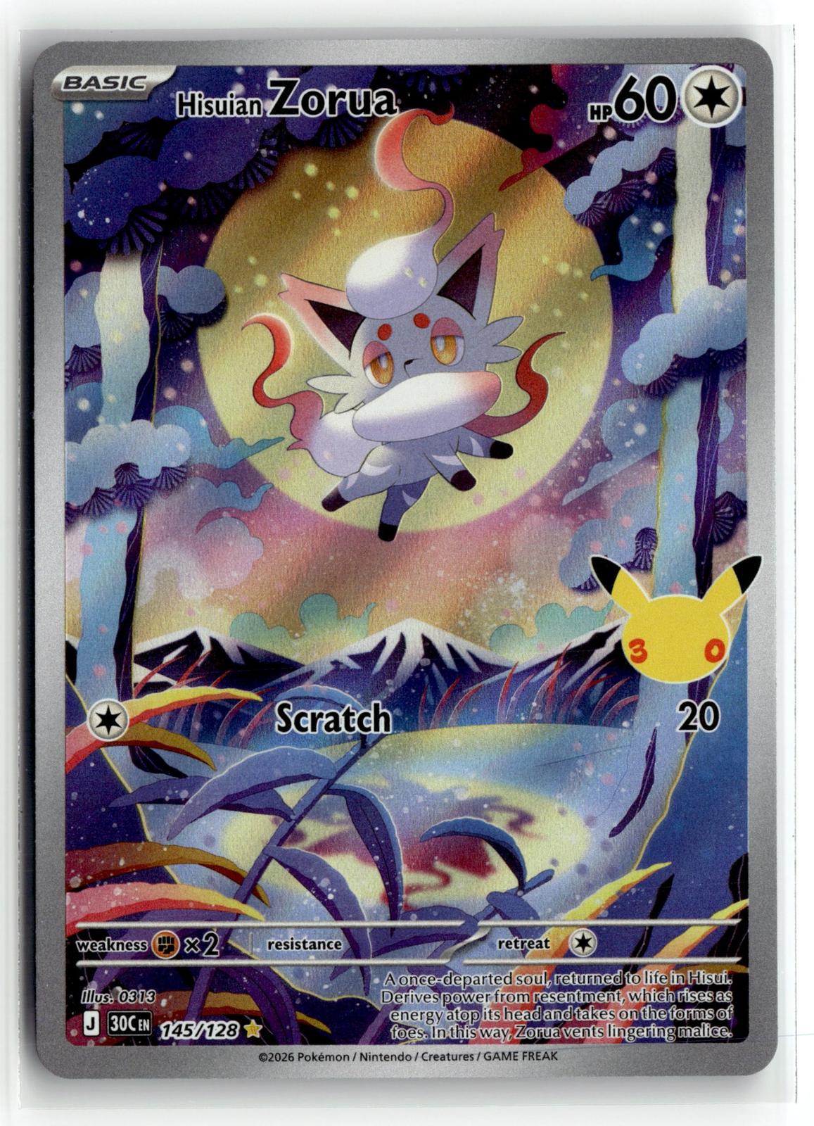 Pokemon tcg ME: 30th Celebration #145/128 Hisuian Zorua
