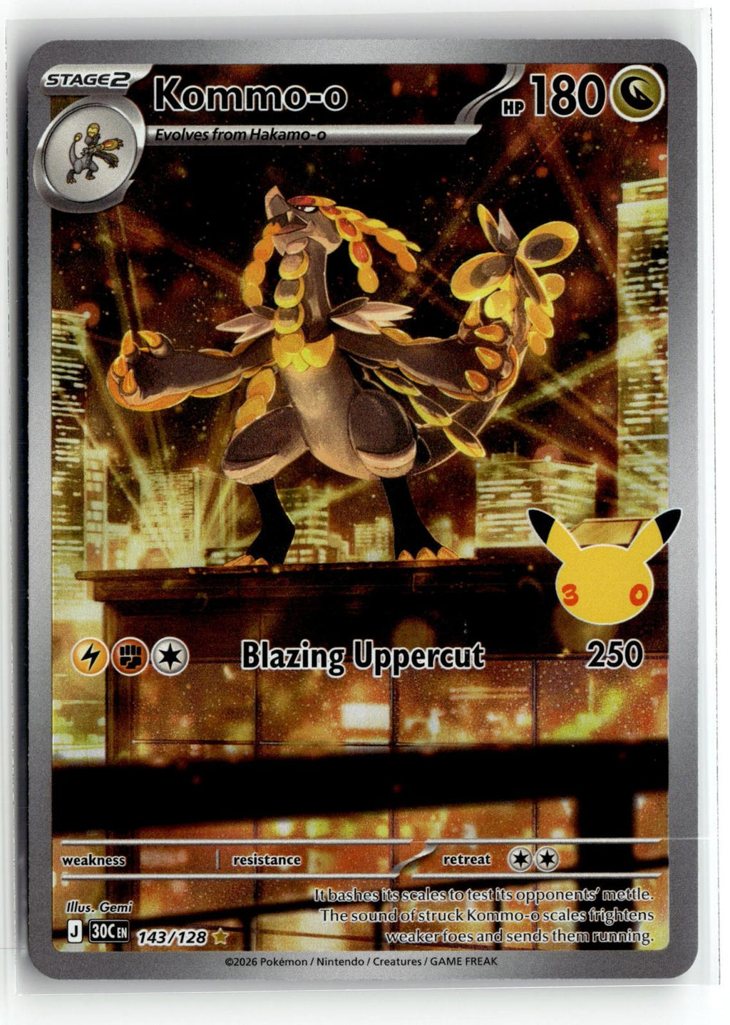 Pokemon tcg ME: 30th Celebration #143/128 Kommo-o