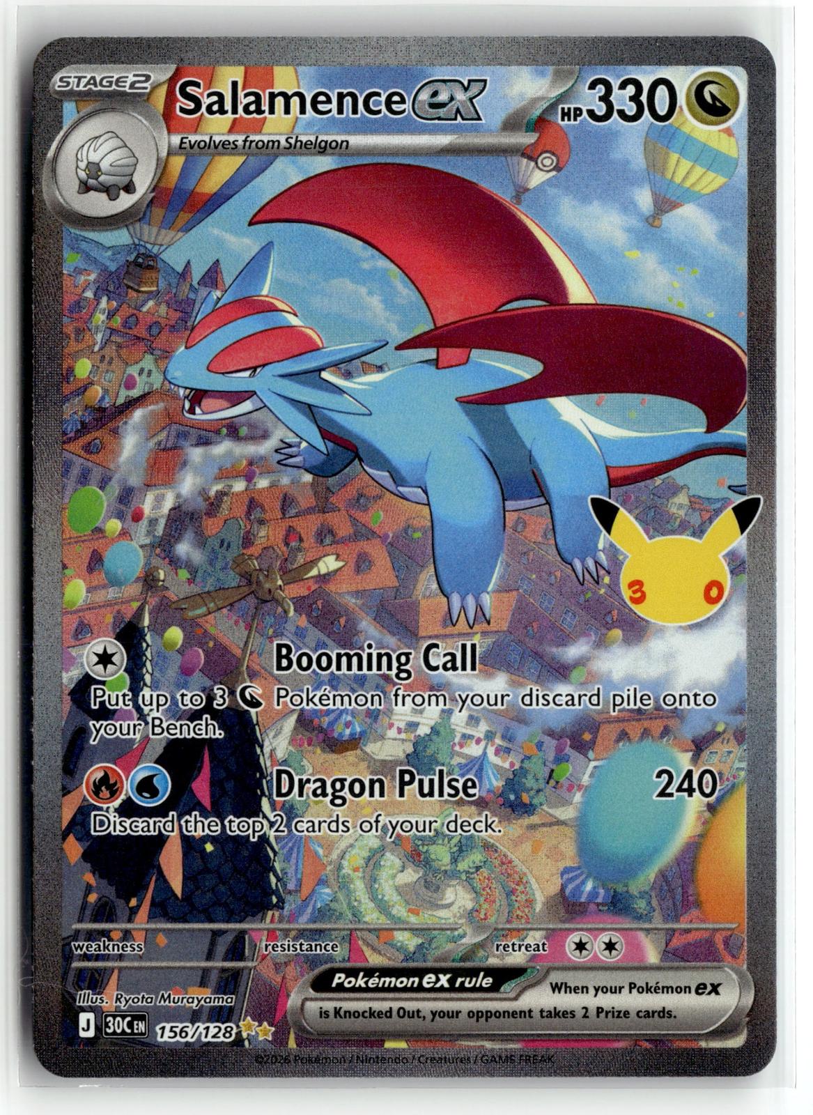 Pokemon tcg ME: 30th Celebration #156/128 Salamence ex