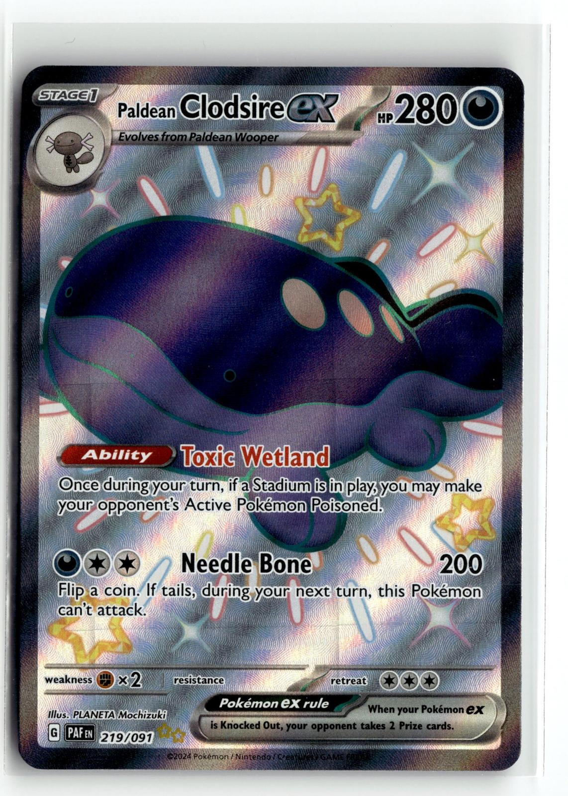 Pokemon tcg SV: Paldean Fates #219/091 Paldean Clodsire ex