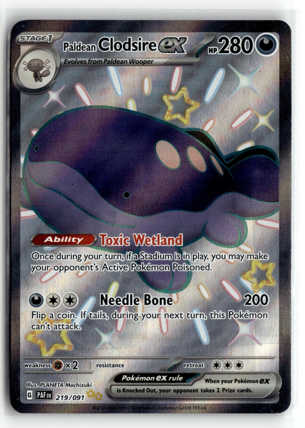 Pokemon tcg SV: Paldean Fates #219/091 Paldean Clodsire ex