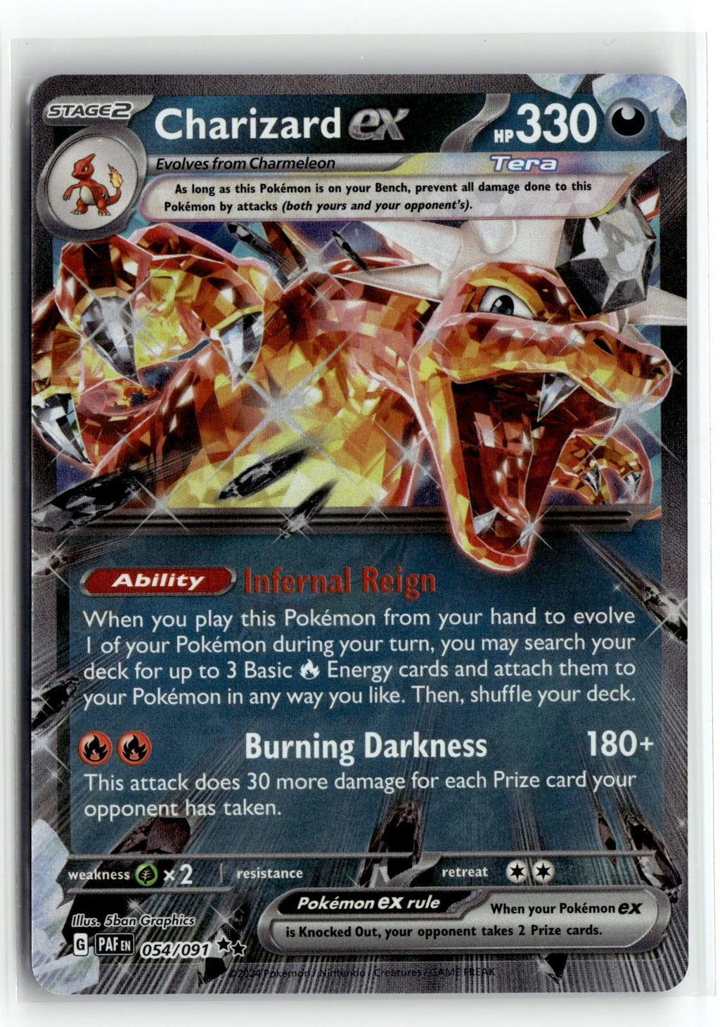 Pokemon tcg SV: Paldean Fates #054/091 Charizard ex