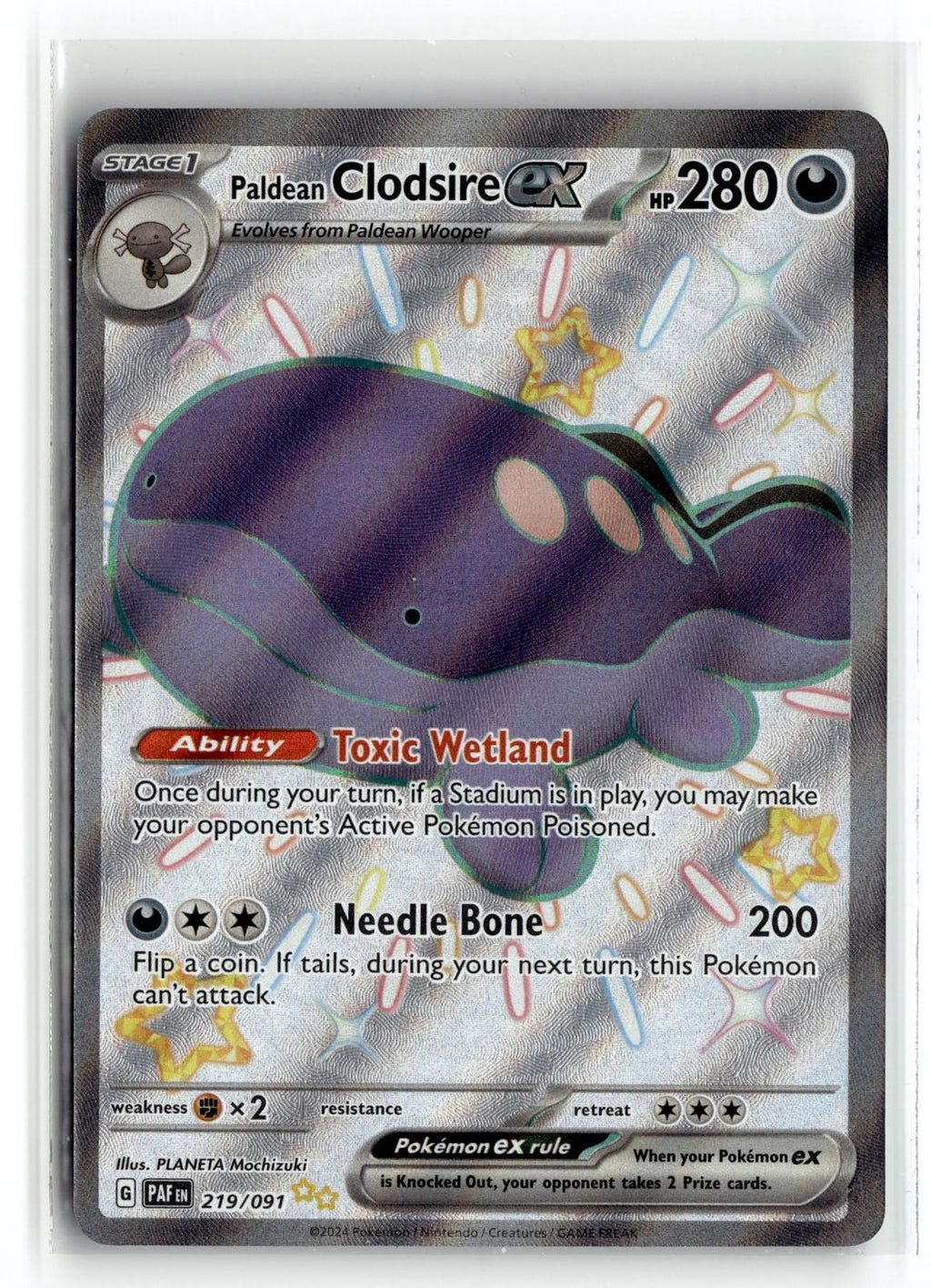 Pokemon tcg SV: Paldean Fates #219/091 Paldean Clodsire ex