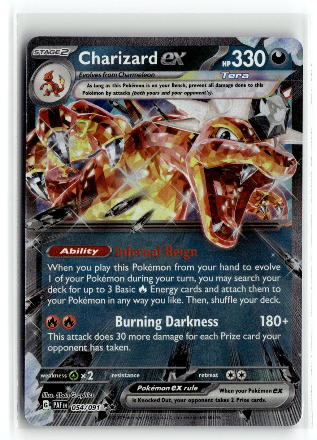 Pokemon tcg SV: Paldean Fates #054/091 Charizard ex