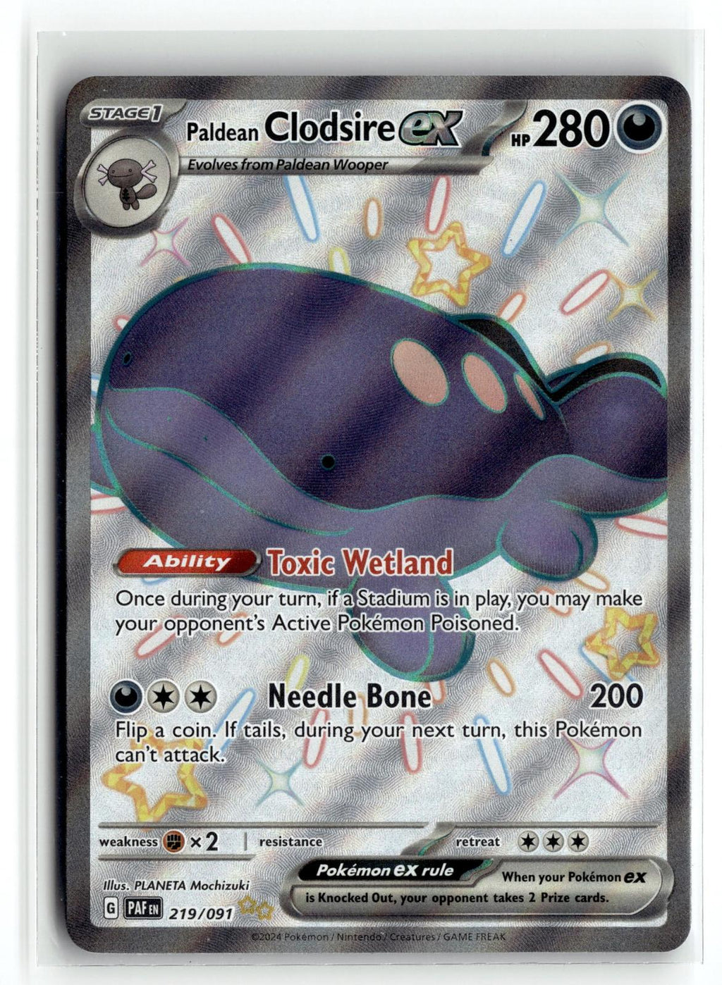 Pokemon tcg SV: Paldean Fates #219/091 Paldean Clodsire ex