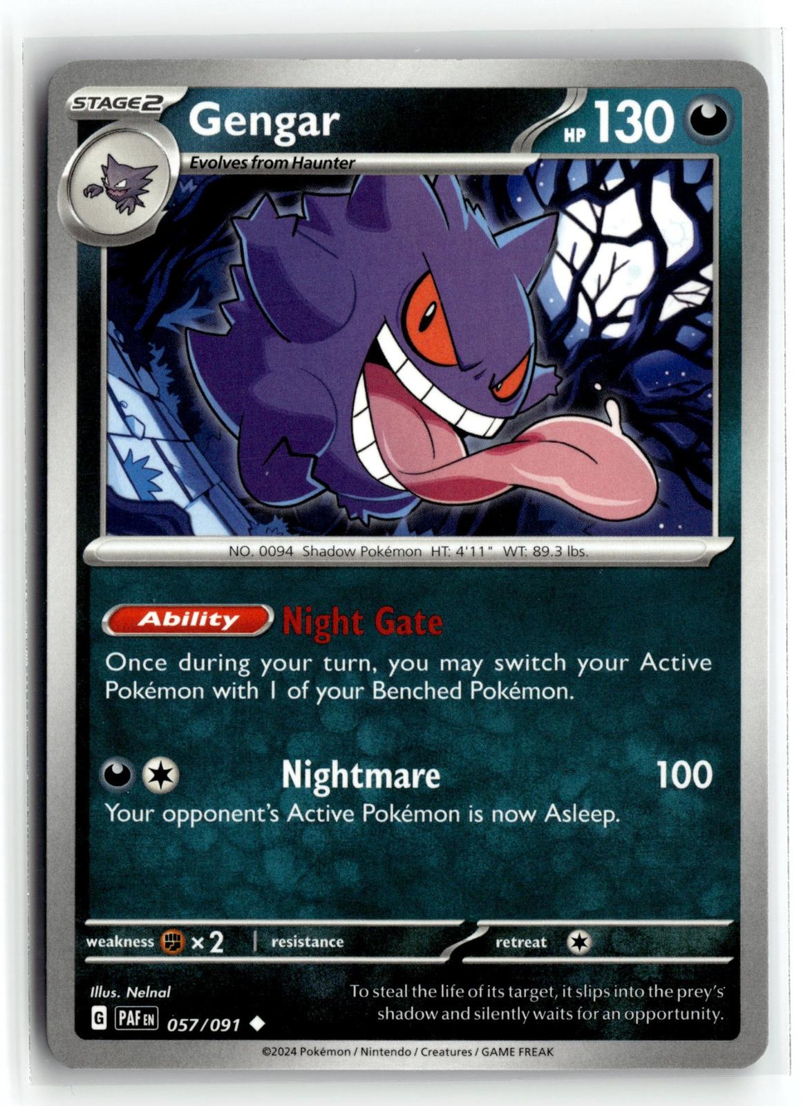 Pokemon tcg SV: Paldean Fates #057/091 Gengar