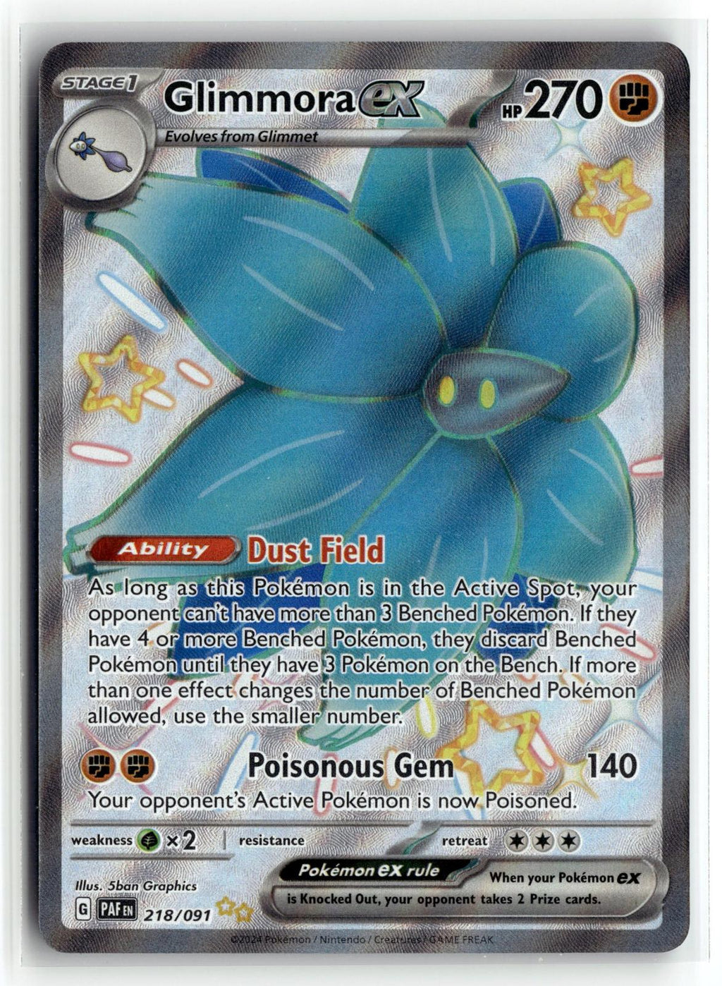 Pokemon tcg SV: Paldean Fates #218/091 Glimmora ex