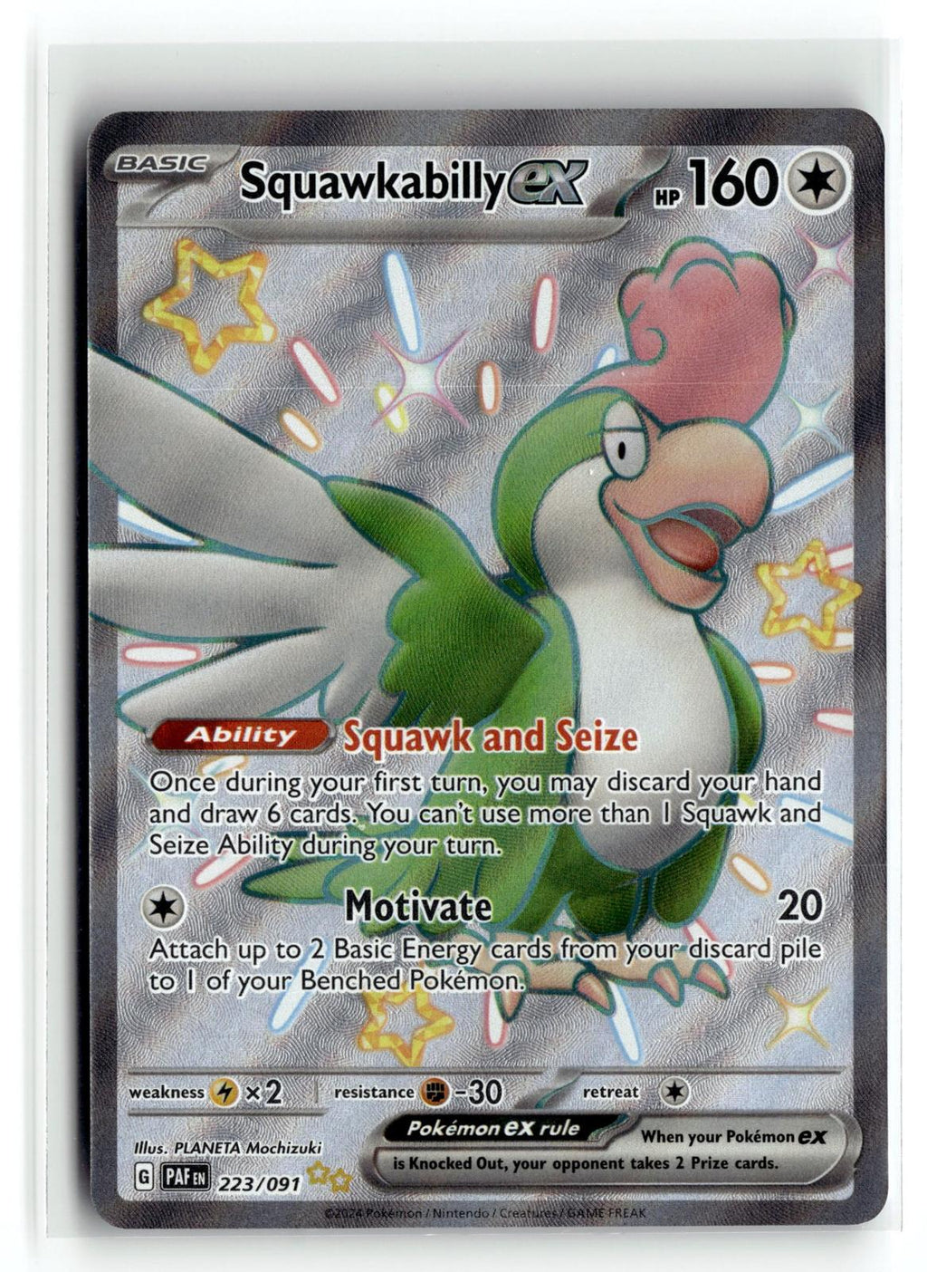 Pokemon tcg SV: Paldean Fates #223/091 Squawkabilly ex