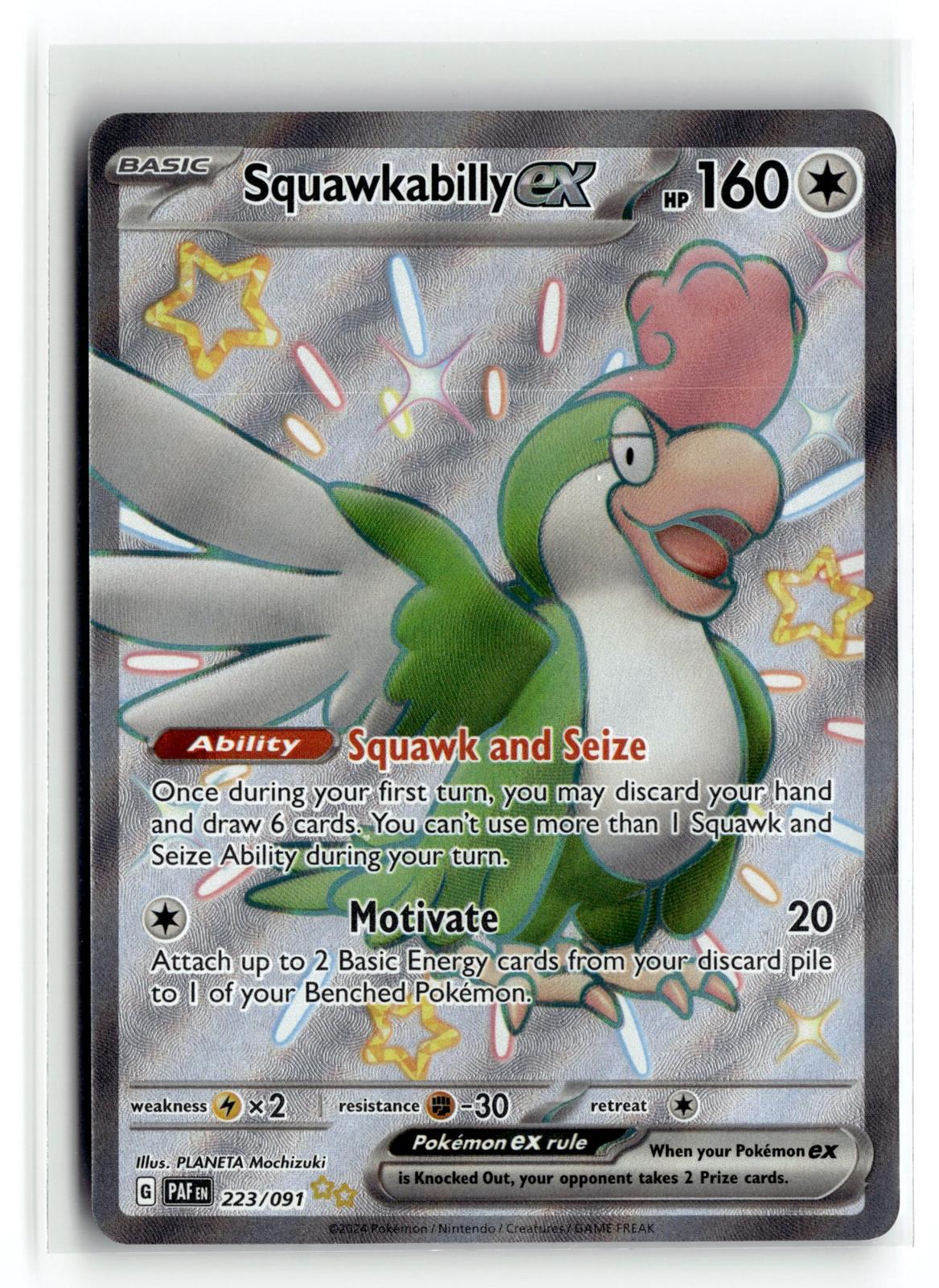 Pokemon tcg SV: Paldean Fates #223/091 Squawkabilly ex