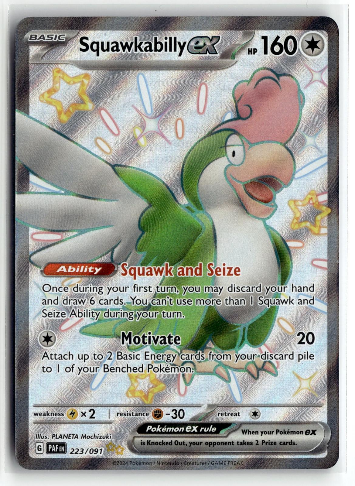 Pokemon tcg SV: Paldean Fates #223/091 Squawkabilly ex