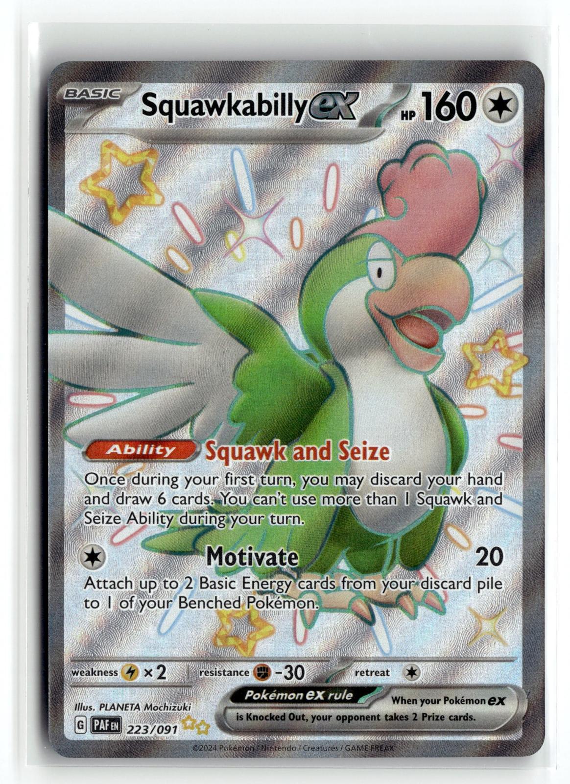 Pokemon tcg SV: Paldean Fates #223/091 Squawkabilly ex