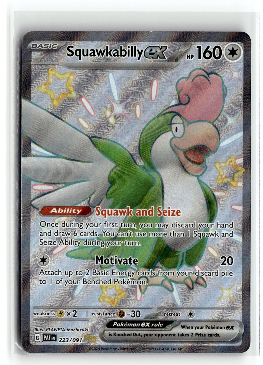 Pokemon tcg SV: Paldean Fates #223/091 Squawkabilly ex