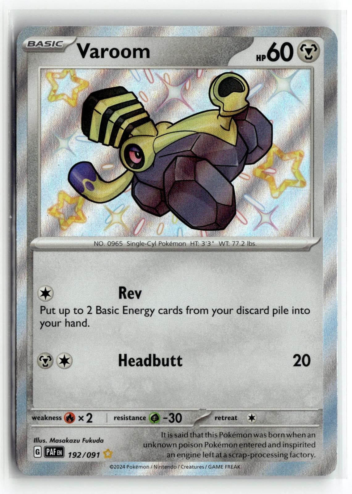 Pokemon tcg SV: Paldean Fates #192/091 Varoom