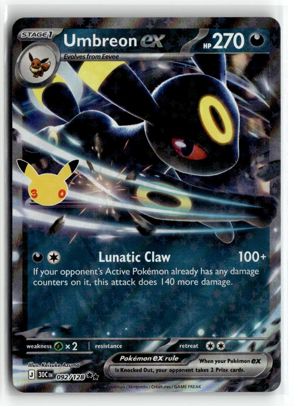 Pokemon tcg ME: 30th Celebration #092/128 Umbreon ex