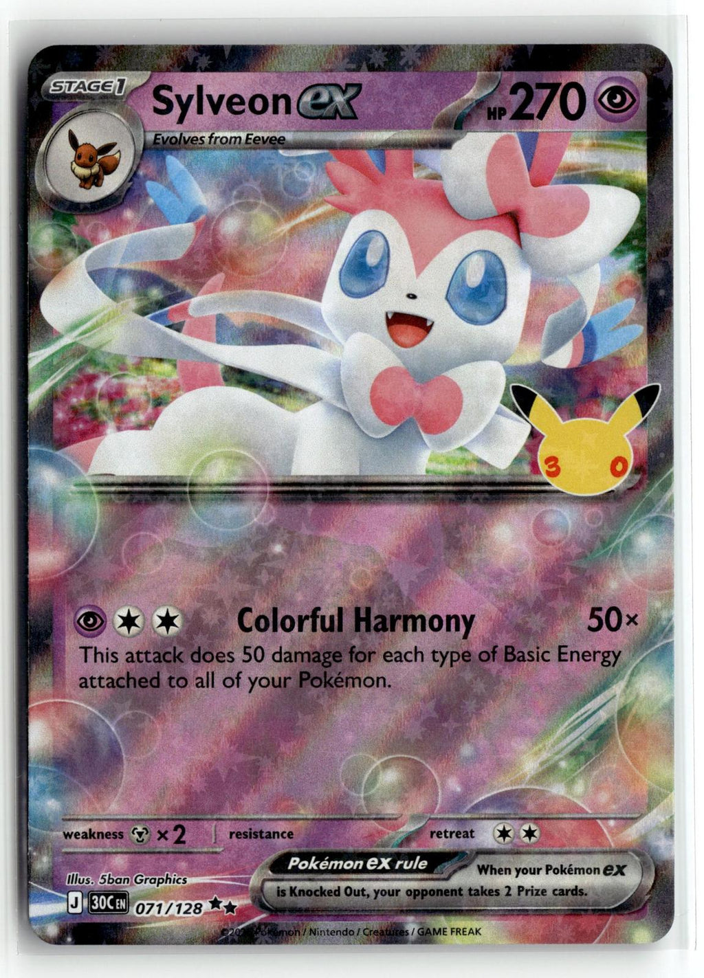 Pokemon tcg ME: 30th Celebration #071/128 Sylveon ex