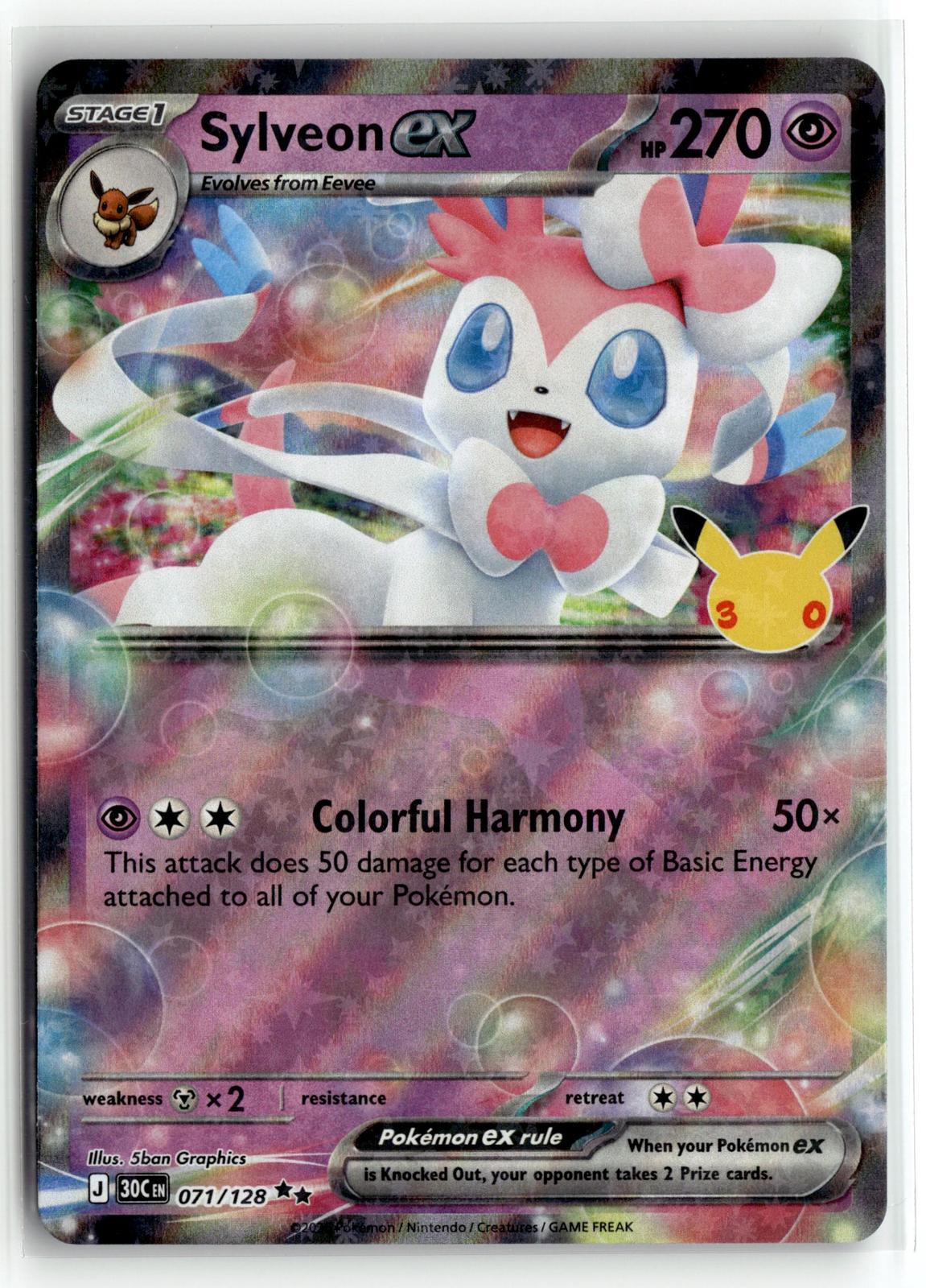 Pokemon tcg ME: 30th Celebration #071/128 Sylveon ex