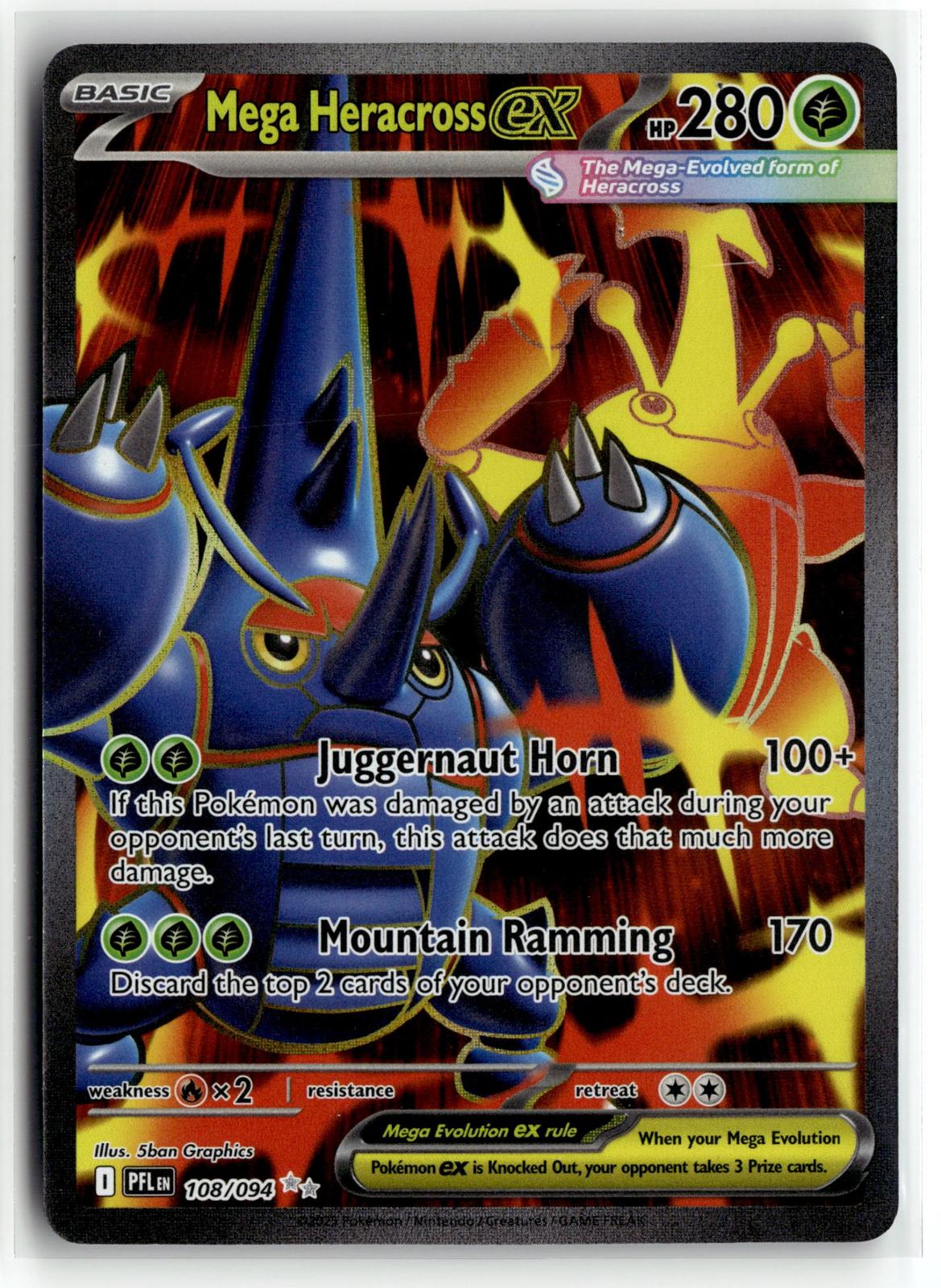 Pokemon tcg ME02: Phantasmal Flames #108/094 Mega Heracross ex