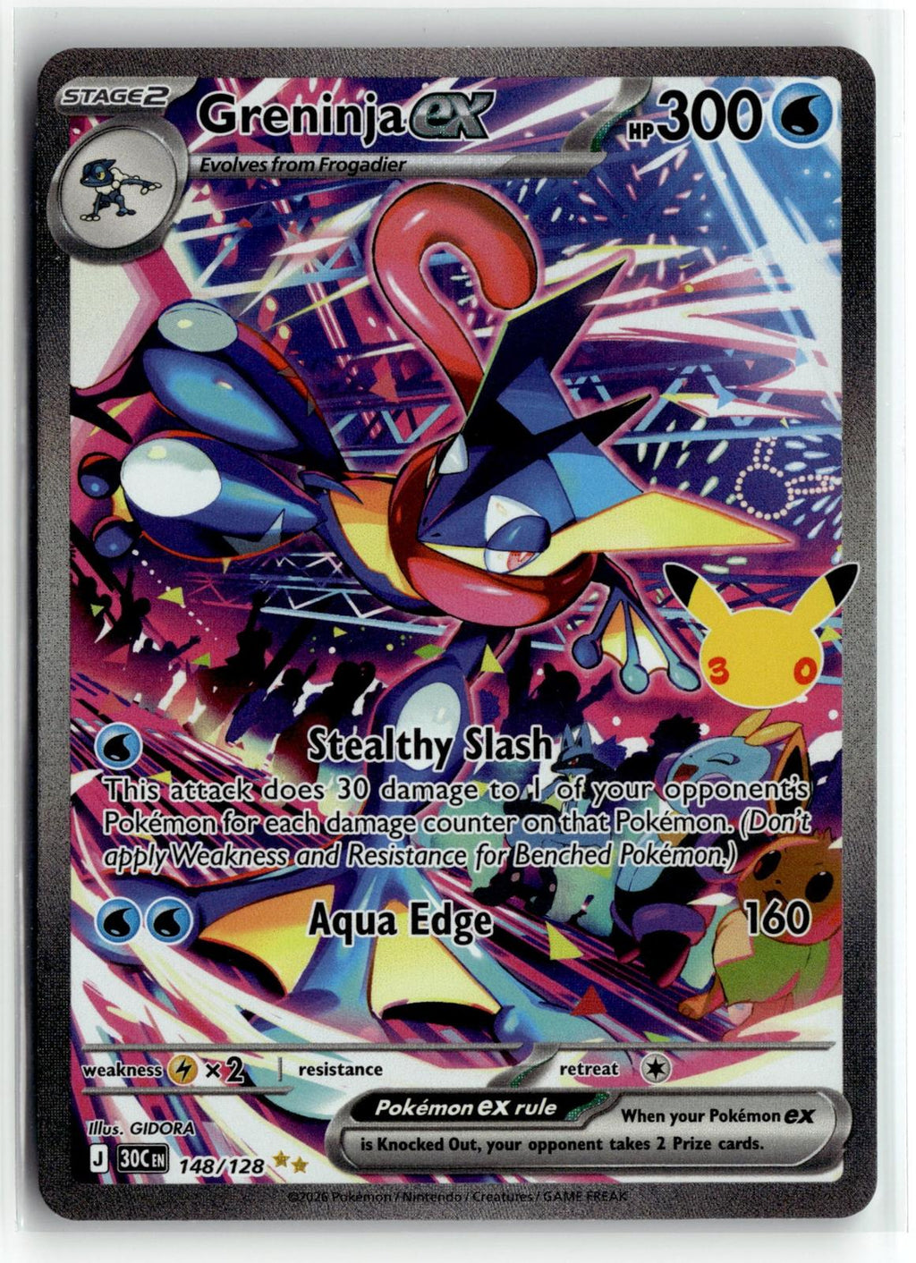 Pokemon tcg ME: 30th Celebration #148/128 Greninja ex