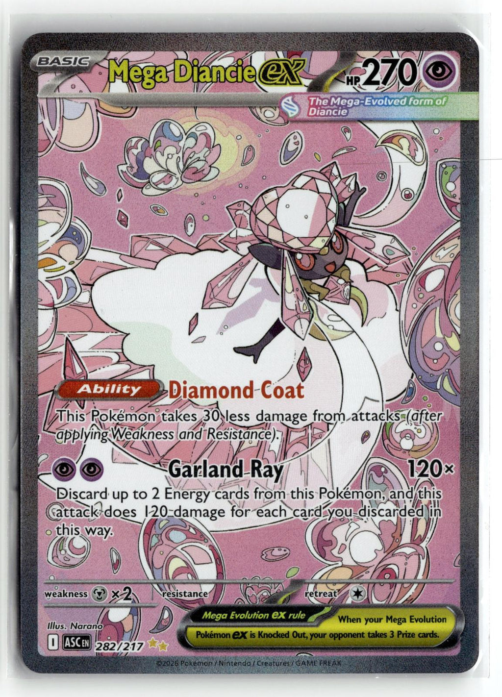 Pokemon tcg ME: Ascended Heroes #282/217 Mega Diancie ex