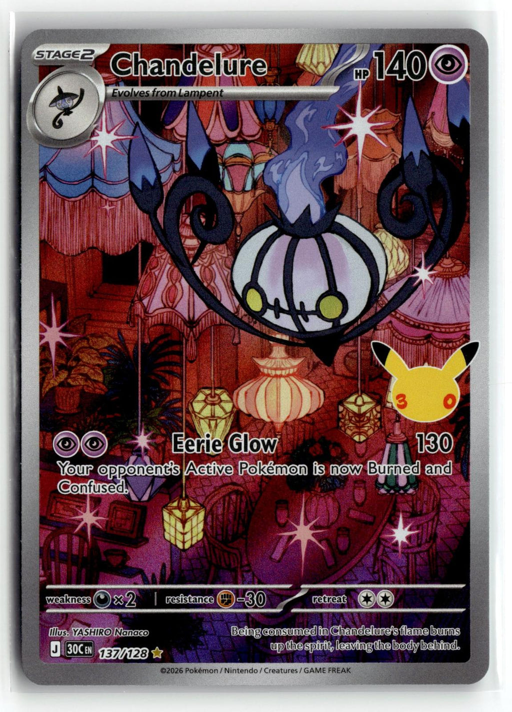 Pokemon tcg ME: 30th Celebration #137/128 Chandelure