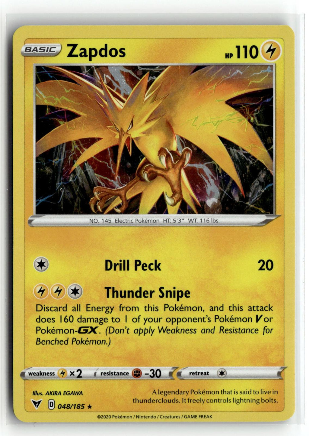 Pokemon tcg SWSH04: Vivid Voltage #048/185 Zapdos