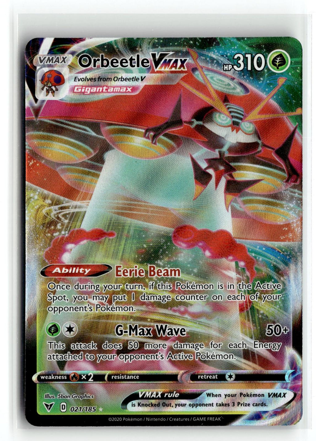 Pokemon tcg SWSH04: Vivid Voltage #021/185 Orbeetle VMAX