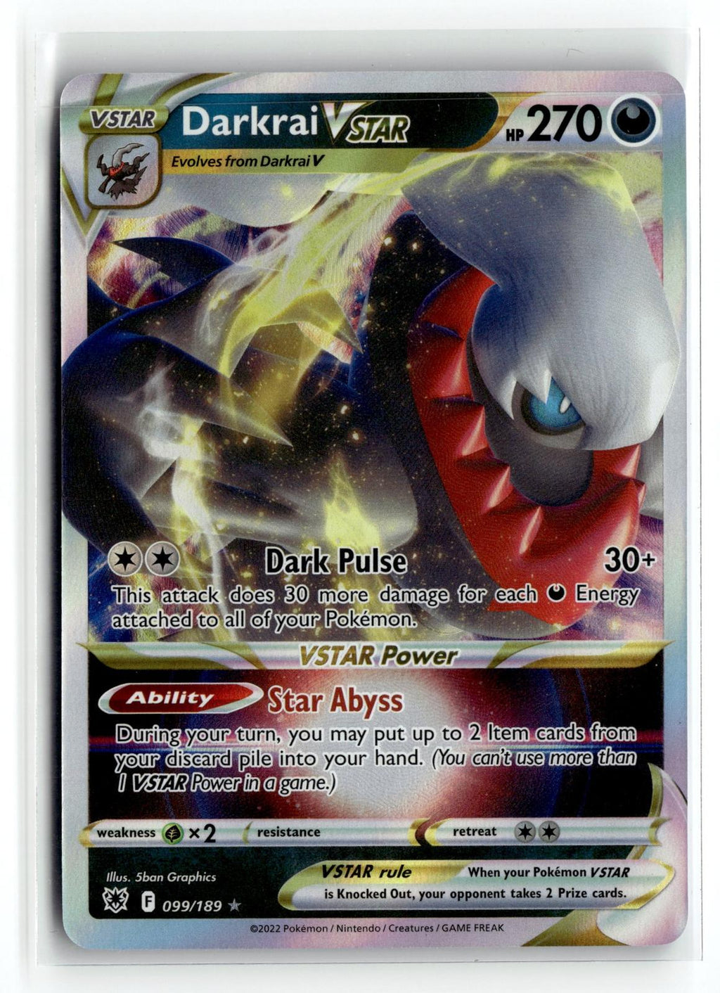 Pokemon tcg SWSH10: Astral Radiance #099/189 Darkrai VSTAR