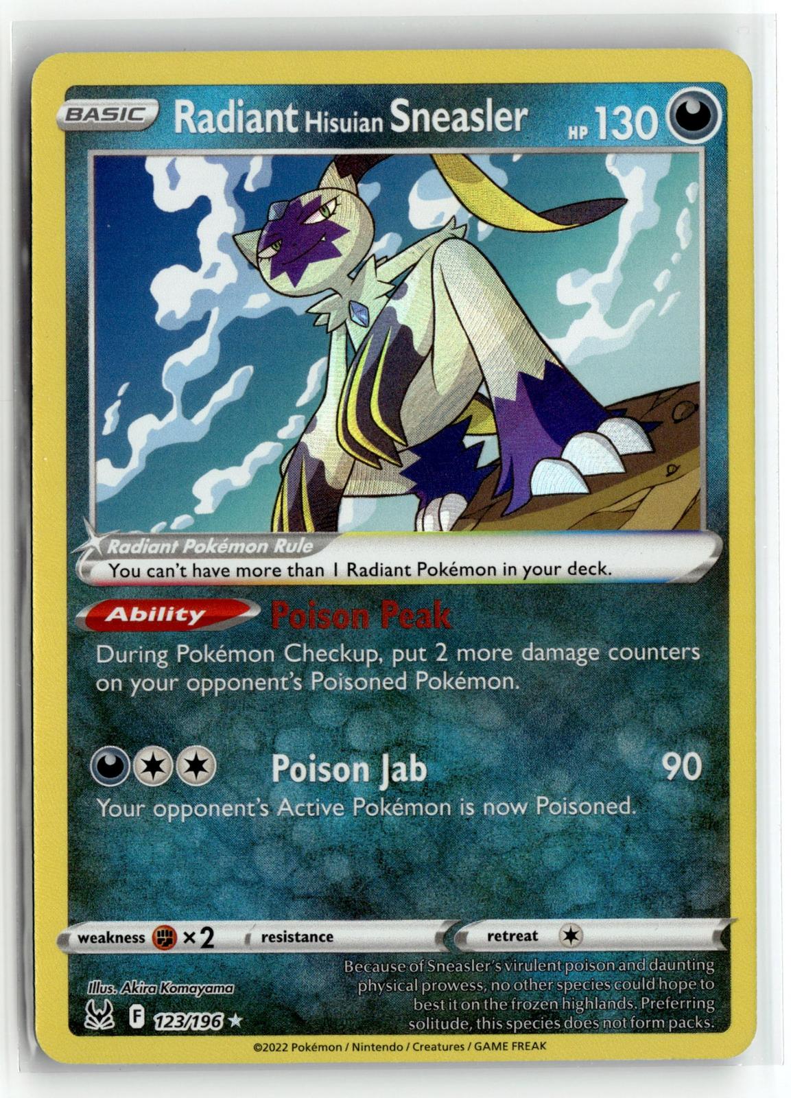 Pokemon tcg SWSH11: Lost Origin #123/196 Radiant Hisuian Sneasler