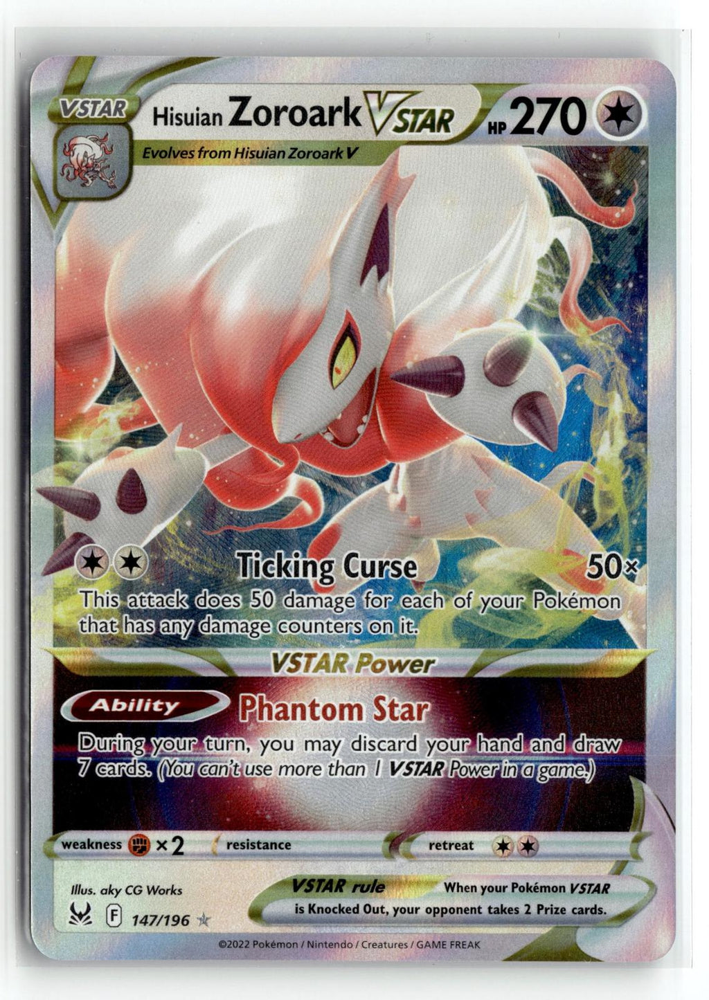 Pokemon tcg SWSH11: Lost Origin #147/196 Hisuian Zoroark VSTAR