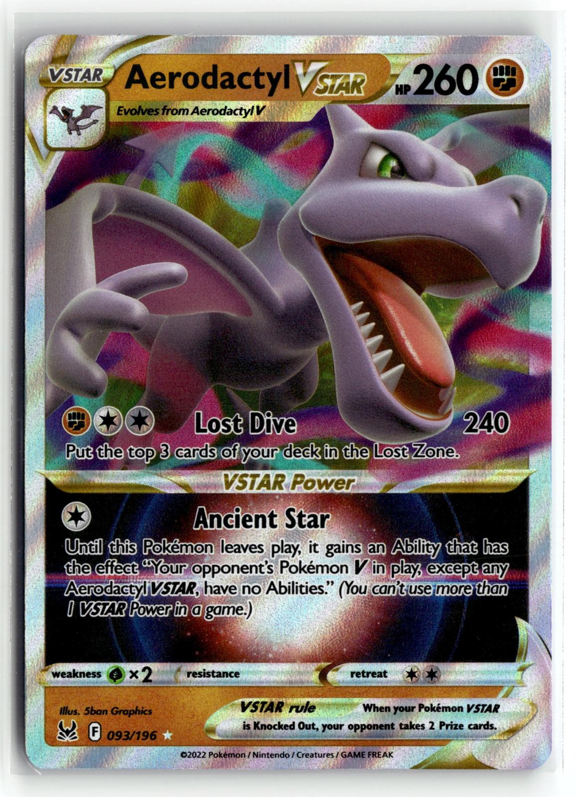 Pokemon tcg SWSH11: Lost Origin #093/196 Aerodactyl VSTAR